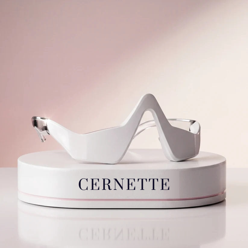 Lunettes anti-cernes Cernette sur leur socle